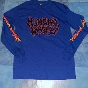 Rock band Municipal waste Medium size blue long sleeve
